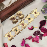Vriksham Designer Golden Lotus With Red & Green Stone Choker Neckpiece-G20428